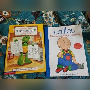 Vintage Caillou And Benjamin Franklin Coloring Book Lot